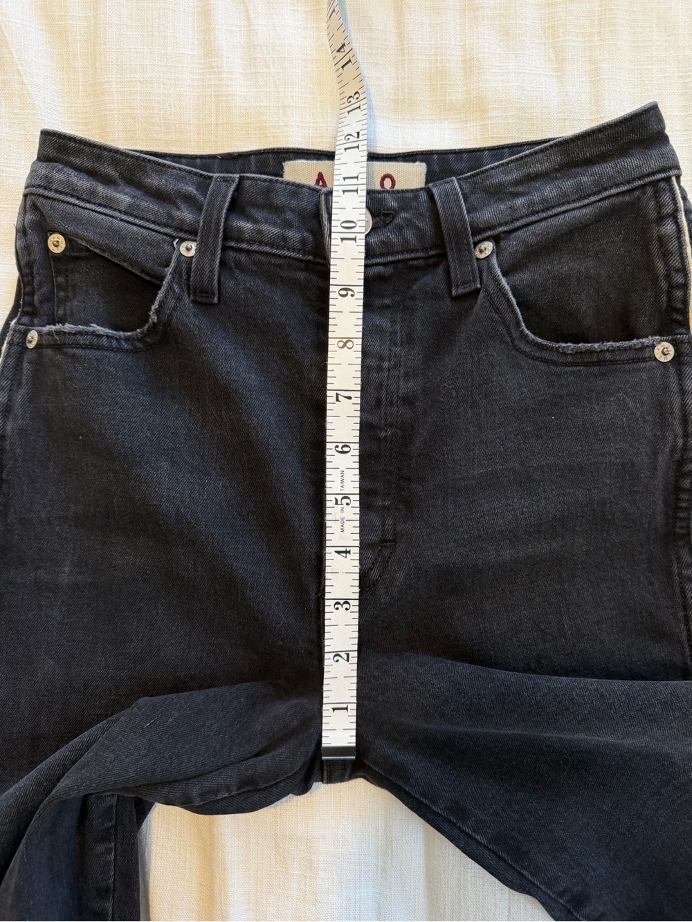 AMO Chloe Crop With Piping Black with White Sidestripe Size 26 - Picture 7 of 10